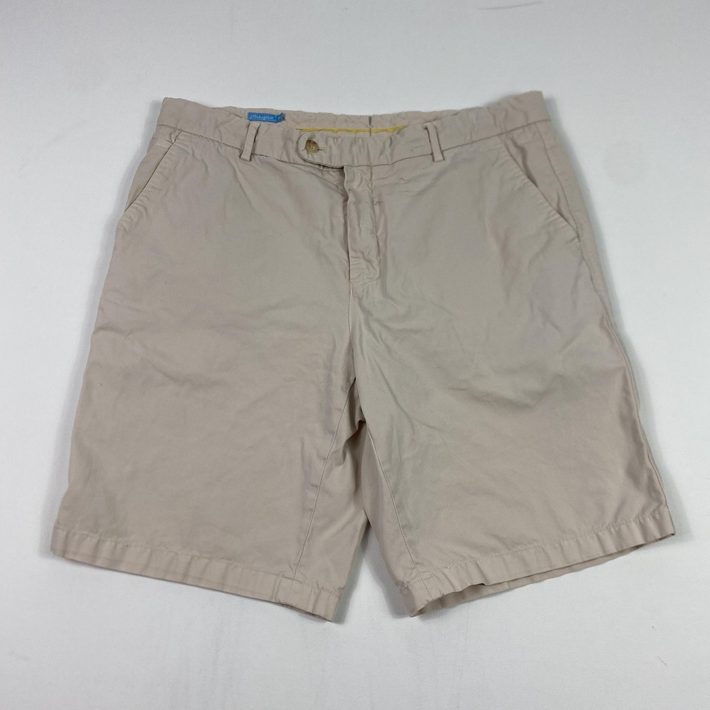 J. McLaughlin Shorts Mens 36 Khaki Chino Flat Front Cotton Zip Fly‎ Casual Golf